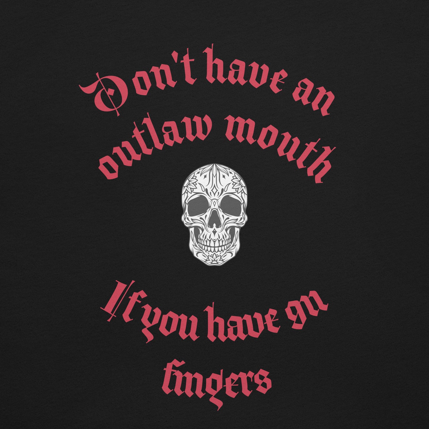 Black and Red Outlaw mouth t-shirt