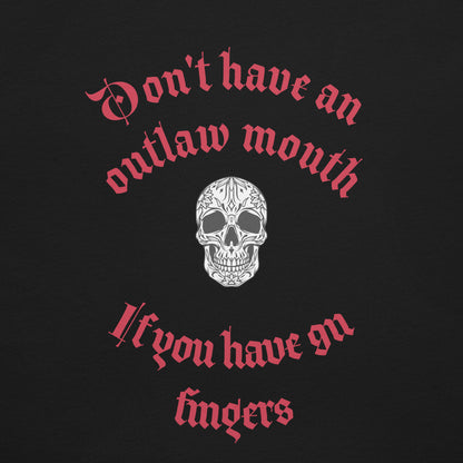 Black and Red Outlaw mouth t-shirt